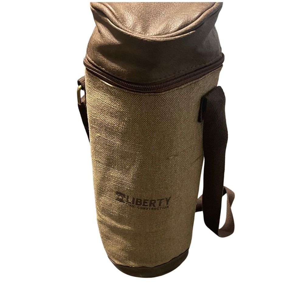 Oak & Olive Liberty Collection Insulated Bottle Carrier Tan Canvas Wine Tote